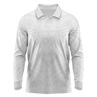 Samoan Lotu a Tamaiti Long Sleeve Polo Shirt Coat of Arms and Polynesian Pattern