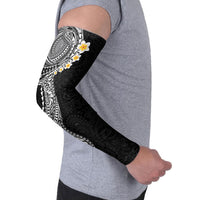 Hawaiian Tribal Tattoo and Plumeria Arm Sleeves Polynesian Pattern Black Color