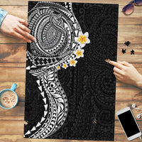 Hawaiian Tribal Tattoo and Plumeria Puzzle Polynesian Pattern Black Color
