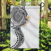 Hawaiian Tribal Tattoo and Plumeria Garden Flag Polynesian Pattern White Color