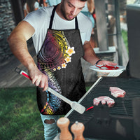 Hawaiian Tribal Tattoo and Plumeria Apron Polynesian Pattern Rainbow