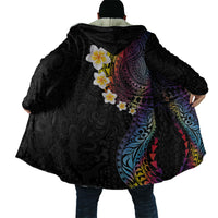 Hawaiian Tribal Tattoo and Plumeria Cloak Polynesian Pattern Rainbow