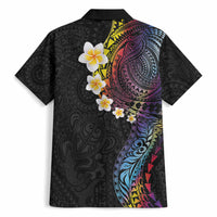Hawaiian Tribal Tattoo and Plumeria Hawaiian Shirt Polynesian Pattern Rainbow