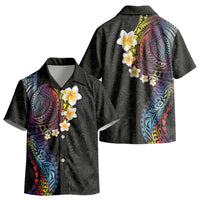 Hawaiian Tribal Tattoo and Plumeria Kid Hawaiian Shirt Polynesian Pattern Rainbow