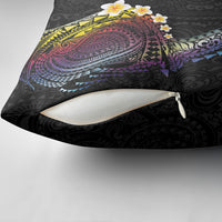 Hawaiian Tribal Tattoo and Plumeria Pillow Cover Polynesian Pattern Rainbow