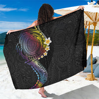 Hawaiian Tribal Tattoo and Plumeria Sarong Polynesian Pattern Rainbow