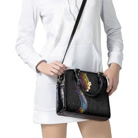 Hawaiian Tribal Tattoo and Plumeria Shoulder Handbag Polynesian Pattern Rainbow