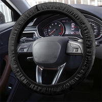 Hawaiian Tribal Tattoo and Plumeria Steering Wheel Cover Polynesian Pattern Rainbow