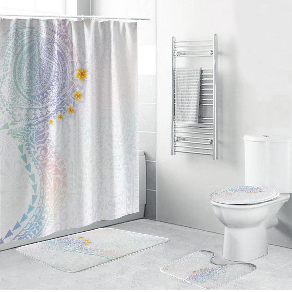 Hawaiian Tribal Tattoo and Plumeria Bathroom Set Polynesian Pattern Sweet