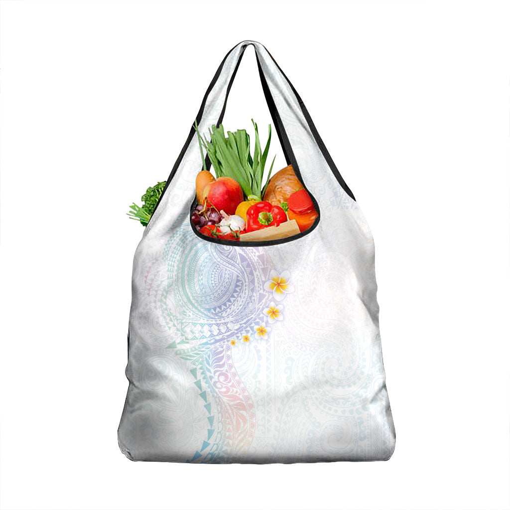 Hawaiian Tribal Tattoo and Plumeria Grocery Bag Polynesian Pattern Sweet