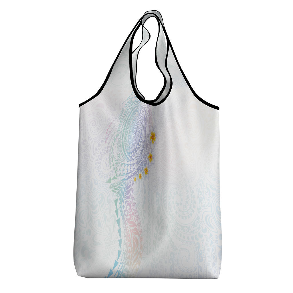 Hawaiian Tribal Tattoo and Plumeria Grocery Bag Polynesian Pattern Sweet