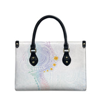 Hawaiian Tribal Tattoo and Plumeria Leather Bag Polynesian Pattern Sweet