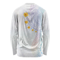 Hawaiian Tribal Tattoo and Plumeria Long Sleeve Shirt Polynesian Pattern Sweet