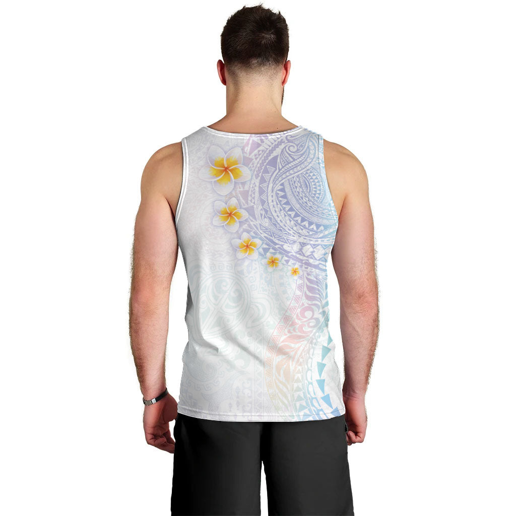 Hawaiian Tribal Tattoo and Plumeria Men Tank Top Polynesian Pattern Sweet