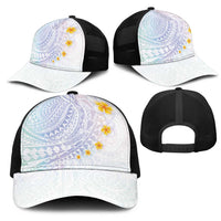 Hawaiian Tribal Tattoo and Plumeria Mesh Trucker Cap Polynesian Pattern Sweet