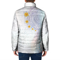 Hawaiian Tribal Tattoo and Plumeria Padded Jacket Polynesian Pattern Sweet