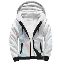 Hawaiian Tribal Tattoo and Plumeria Sherpa Hoodie Polynesian Pattern Sweet