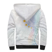 Hawaiian Tribal Tattoo and Plumeria Sherpa Hoodie Polynesian Pattern Sweet