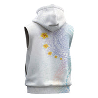 Hawaiian Tribal Tattoo and Plumeria Sleeveless Hoodie Polynesian Pattern Sweet