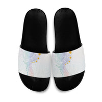 Hawaiian Tribal Tattoo and Plumeria Slide Sandals Polynesian Pattern Sweet