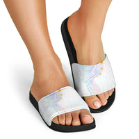 Hawaiian Tribal Tattoo and Plumeria Slide Sandals Polynesian Pattern Sweet
