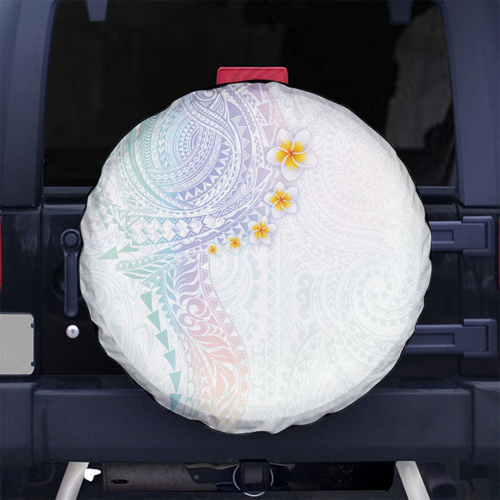 Hawaiian Tribal Tattoo and Plumeria Spare Tire Cover Polynesian Pattern Sweet