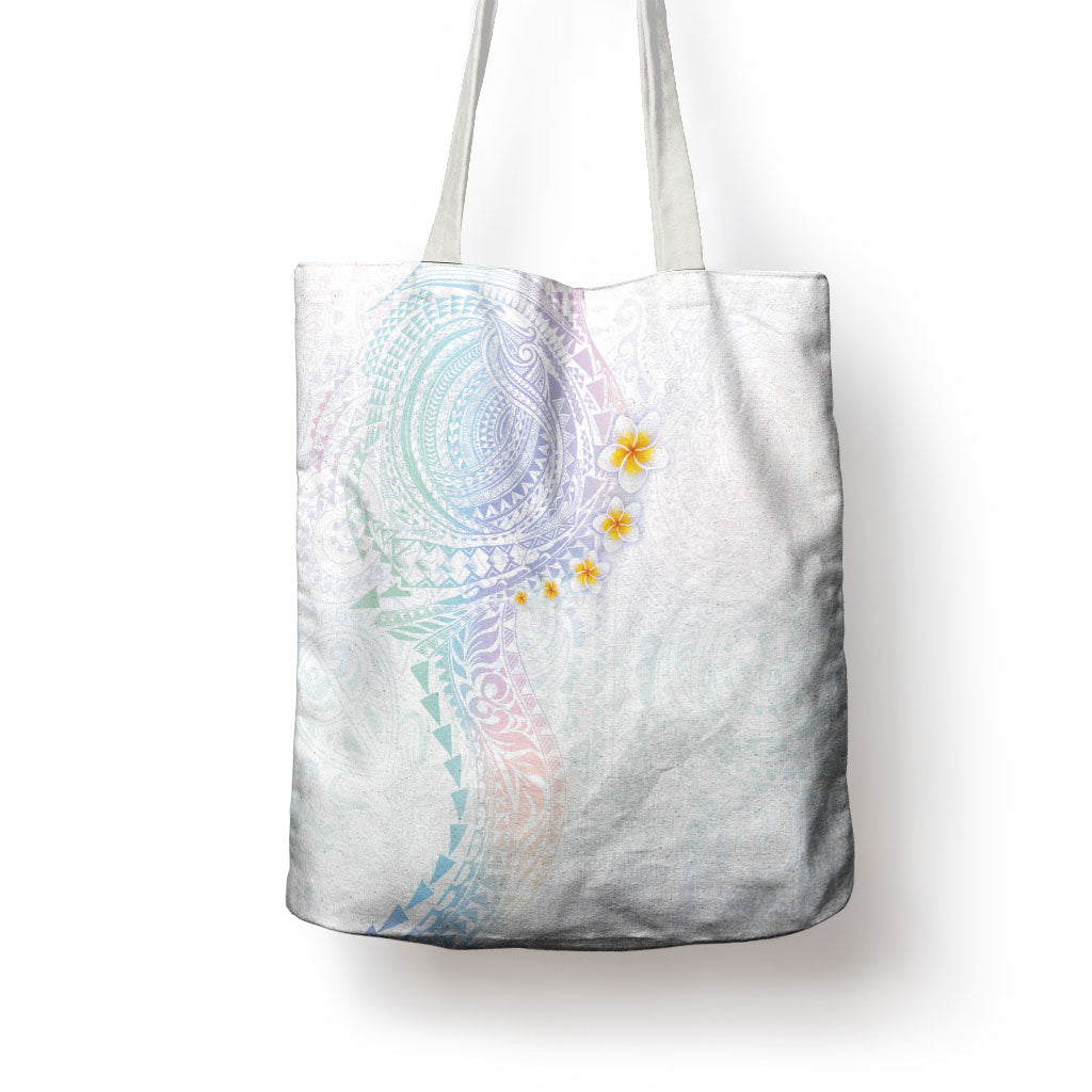 Hawaiian Tribal Tattoo and Plumeria Tote Bag Polynesian Pattern Sweet