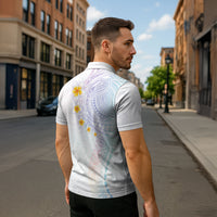 Hawaiian Tribal Tattoo and Plumeria Zipper Polo Shirt Polynesian Pattern Sweet