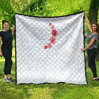 Hawaiian Tribal Tattoo and Hibiscus Quilt Polynesian Pattern Airy White Blue Cloud
