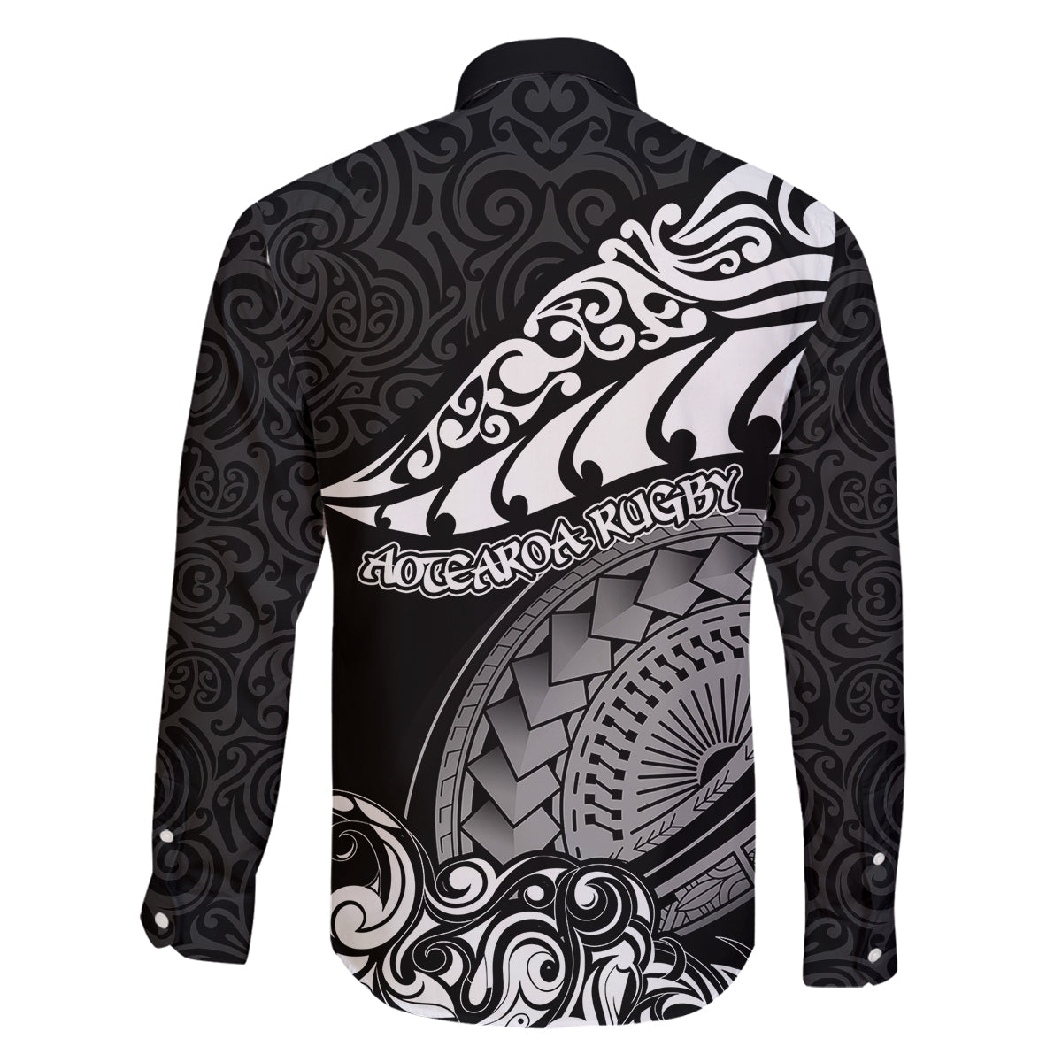 New Zealand Rugby Family Matching Mermaid Dress and Hawaiian Shirt Maori Warrior Rugby Silver Fern Tribal Pattern LT03 - Polynesian Pride