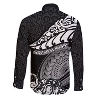 New Zealand Rugby Family Matching Short Sleeve Bodycon Dress and Hawaiian Shirt Maori Warrior Rugby Silver Fern Tribal Pattern LT03 - Polynesian Pride