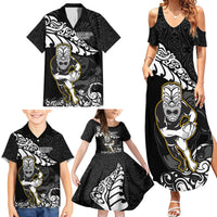 New Zealand Rugby Family Matching Summer Maxi Dress and Hawaiian Shirt Maori Warrior Rugby Silver Fern Tribal Pattern LT03 - Polynesian Pride