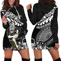 New Zealand Rugby Hoodie Dress Maori Warrior Rugby Silver Fern Tribal Pattern LT03 - Polynesian Pride