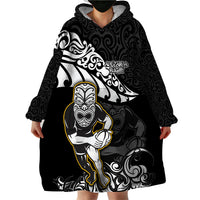 New Zealand Rugby Wearable Blanket Hoodie Maori Warrior Rugby Silver Fern Tribal Pattern LT03 - Polynesian Pride