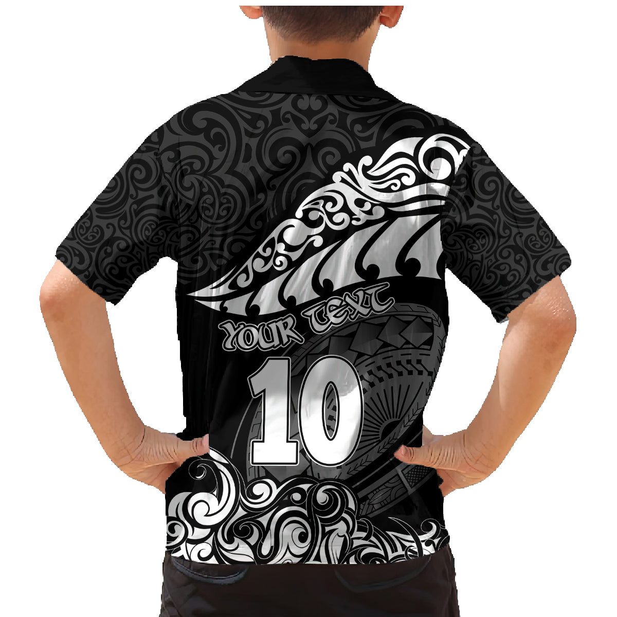 Custom New Zealand Rugby Family Matching Mermaid Dress and Hawaiian Shirt Maori Warrior Rugby Silver Fern Tribal Pattern LT03 - Polynesian Pride