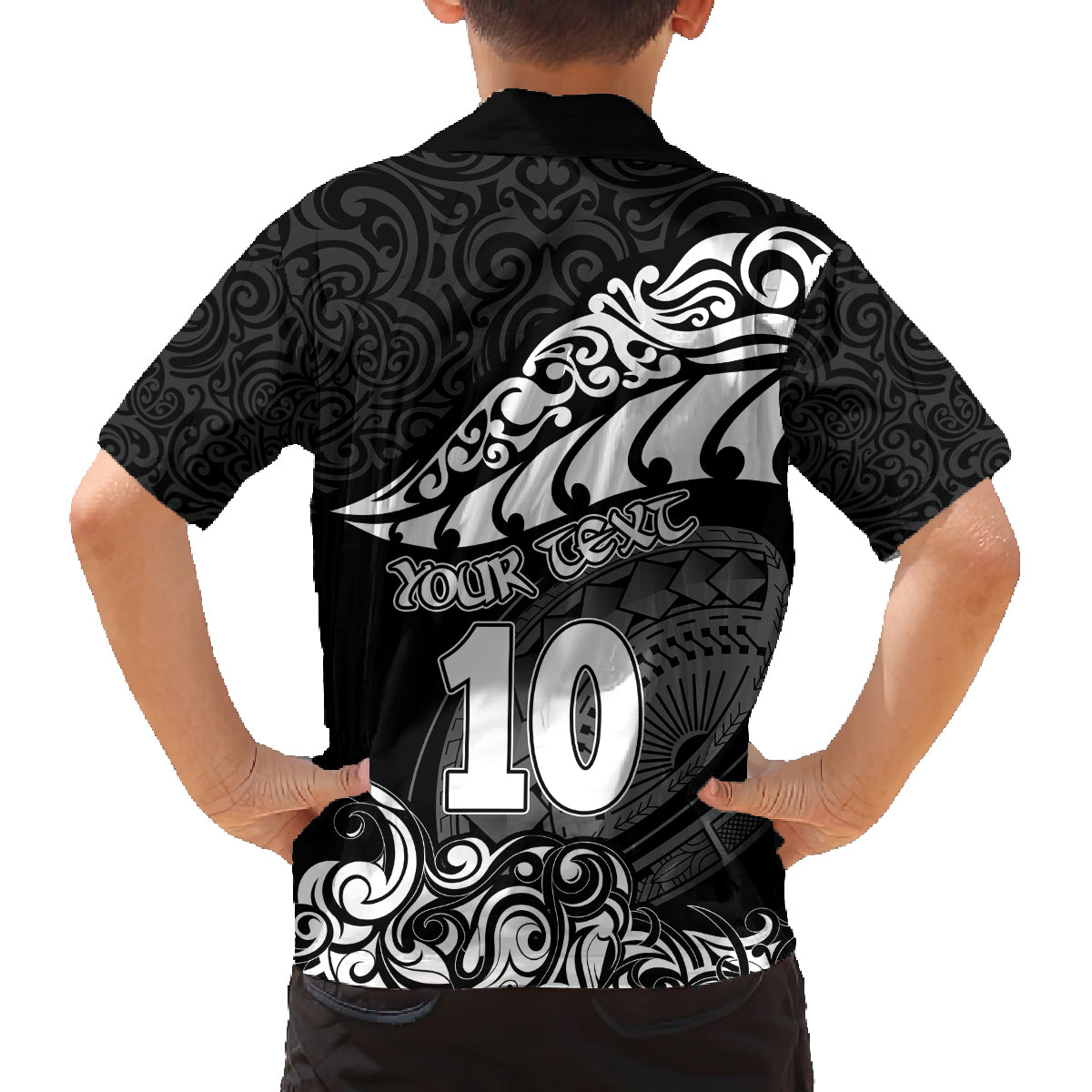 Custom New Zealand Rugby Family Matching Off Shoulder Maxi Dress and Hawaiian Shirt Maori Warrior Rugby Silver Fern Tribal Pattern LT03 - Polynesian Pride