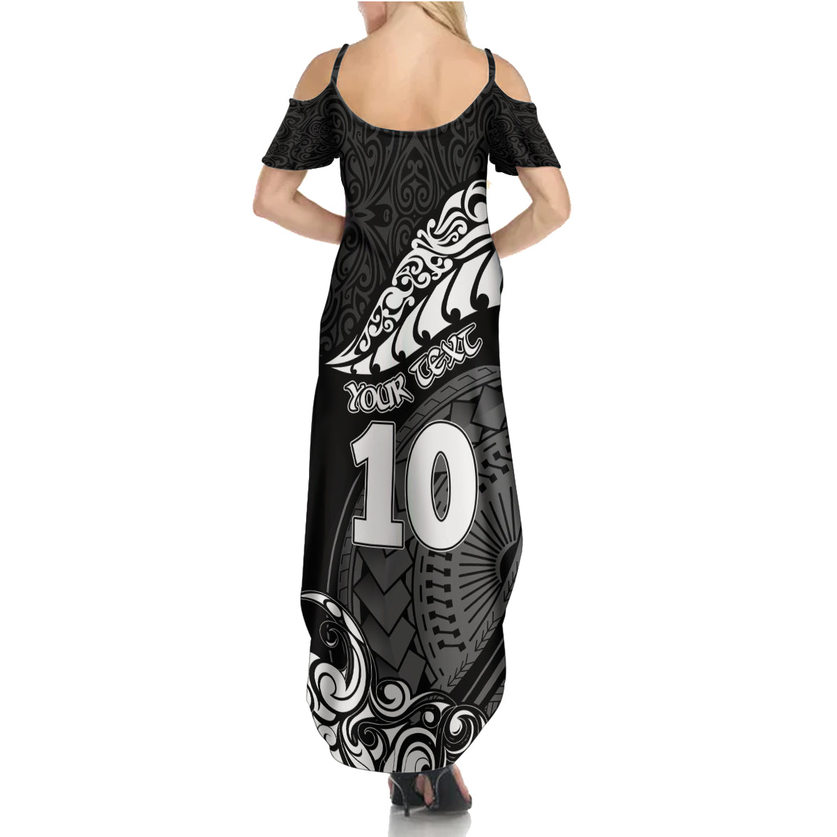 Custom New Zealand Rugby Family Matching Summer Maxi Dress and Hawaiian Shirt Maori Warrior Rugby Silver Fern Tribal Pattern LT03 - Polynesian Pride