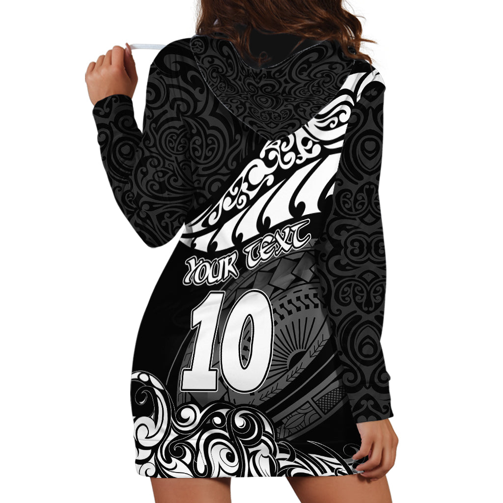 Custom New Zealand Rugby Hoodie Dress Maori Warrior Rugby Silver Fern Tribal Pattern LT03 - Polynesian Pride