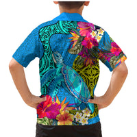 Polynesian Family Matching Mermaid Dress and Hawaiian Shirt The Turtle Jung Flower with Maori Pattern Ethnic Style LT03 - Polynesian Pride