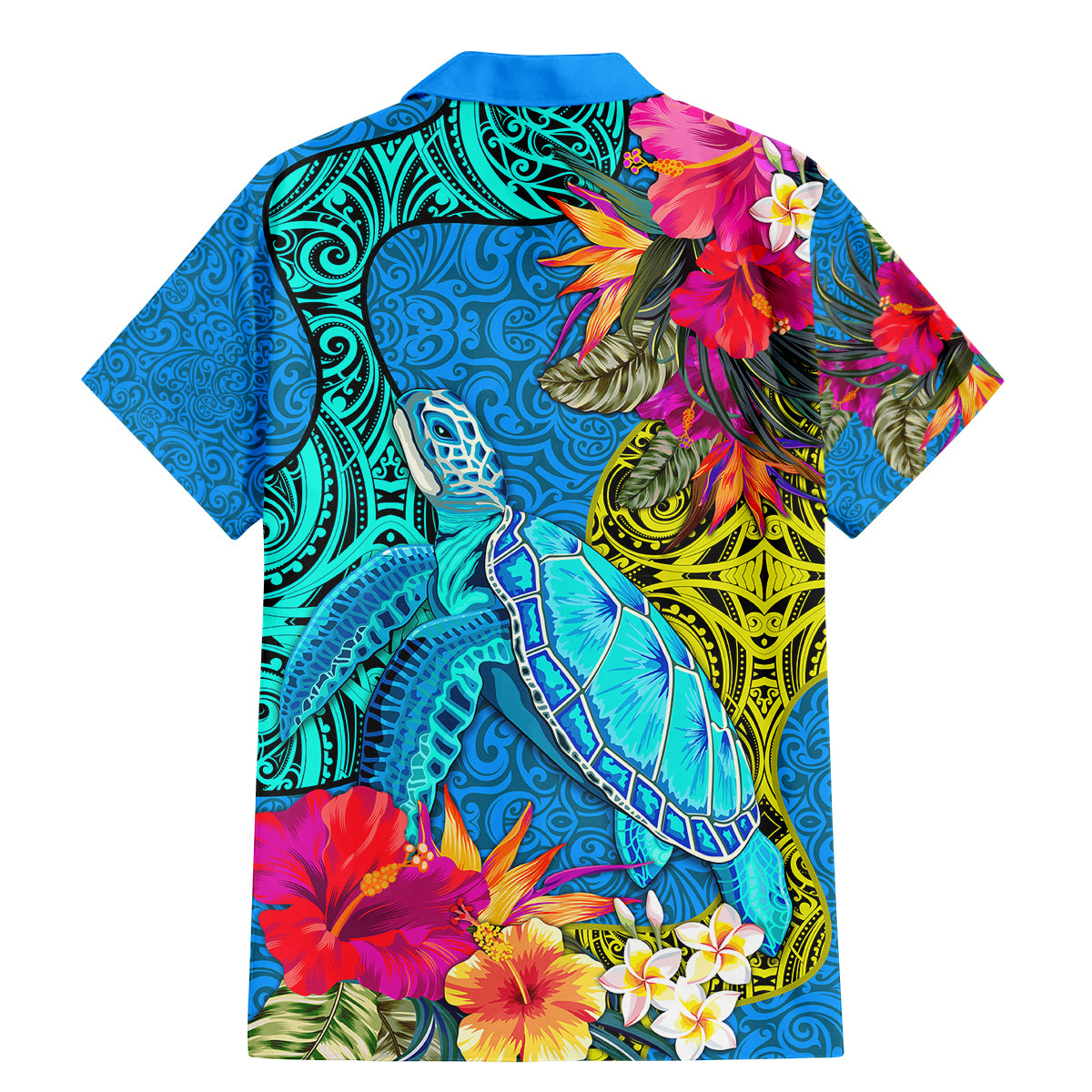Polynesian Family Matching Mermaid Dress and Hawaiian Shirt The Turtle Jung Flower with Maori Pattern Ethnic Style LT03 - Polynesian Pride