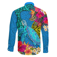 Polynesian Family Matching Summer Maxi Dress and Hawaiian Shirt The Turtle Jung Flower with Maori Pattern Ethnic Style LT03 - Polynesian Pride