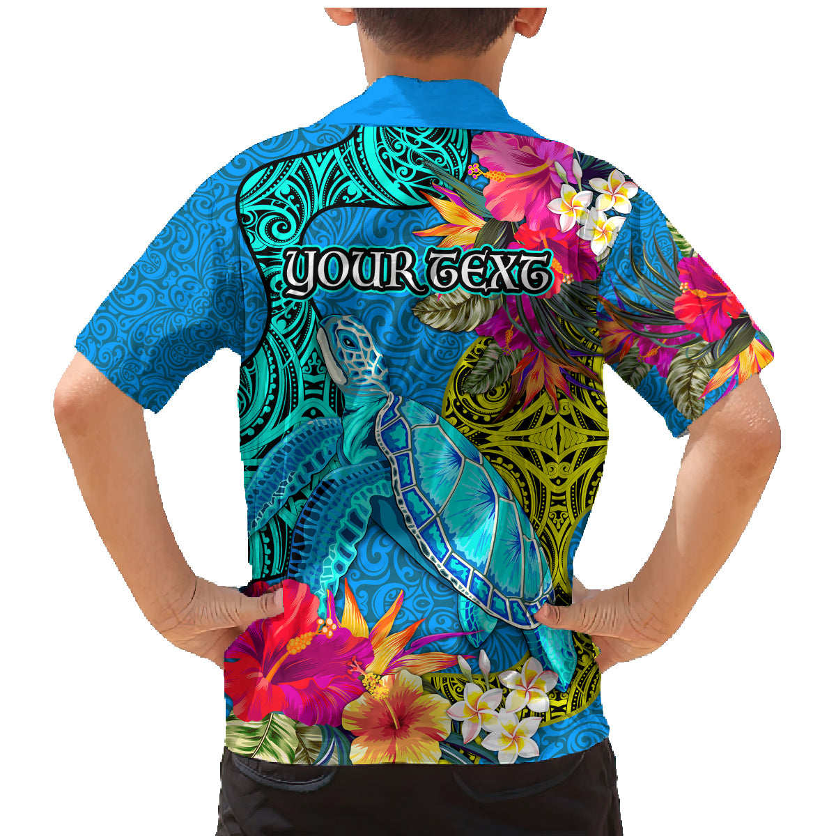 Custom Polynesian Family Matching Mermaid Dress and Hawaiian Shirt The Turtle Jung Flower with Maori Pattern Ethnic Style LT03 - Polynesian Pride