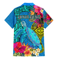 Custom Polynesian Family Matching Mermaid Dress and Hawaiian Shirt The Turtle Jung Flower with Maori Pattern Ethnic Style LT03 - Polynesian Pride