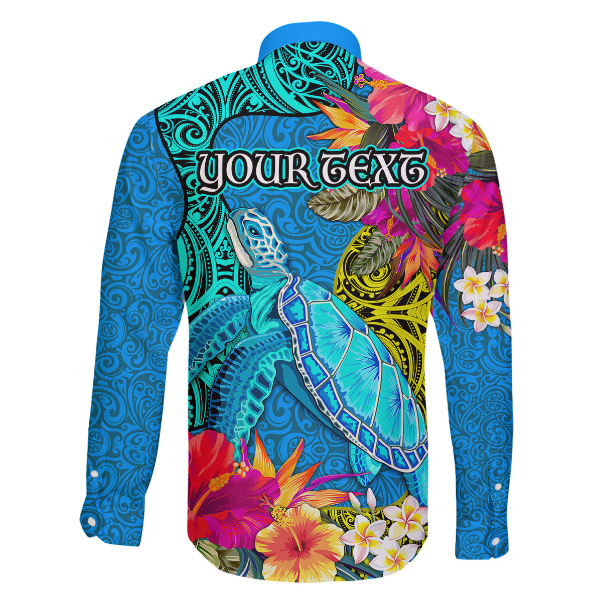 Custom Polynesian Family Matching Off Shoulder Maxi Dress and Hawaiian Shirt The Turtle Jung Flower with Maori Pattern Ethnic Style LT03 - Polynesian Pride