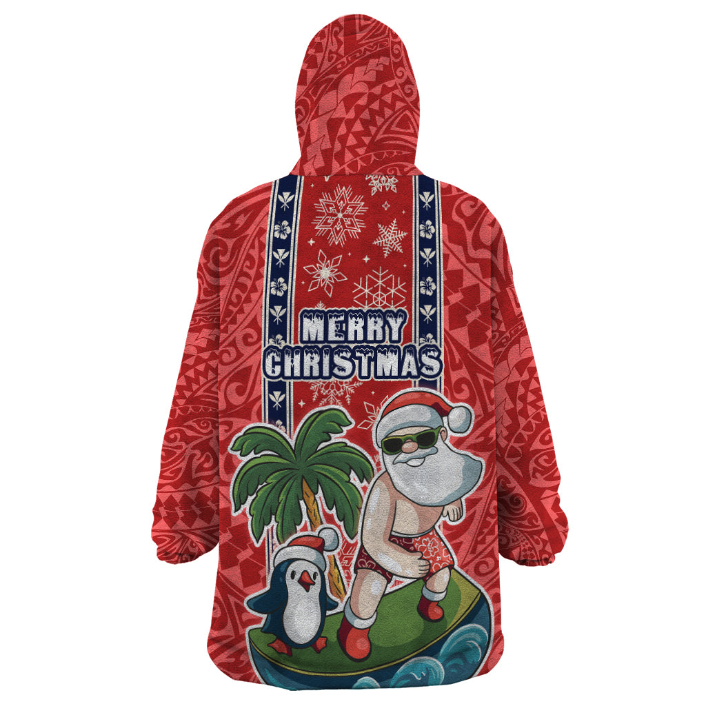 Hawaii Christmas Wearable Blanket Hoodie The Santa Surfing Hawaii Xmas Style LT03 - Polynesian Pride