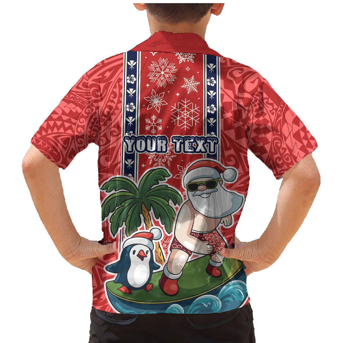 Custom Hawaii Christmas Family Matching Mermaid Dress and Hawaiian Shirt The Santa Surfing Hawaii Xmas Style LT03 - Polynesian Pride