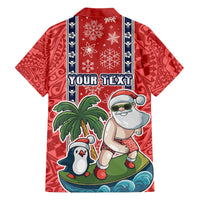 Custom Hawaii Christmas Family Matching Off Shoulder Short Dress and Hawaiian Shirt The Santa Surfing Hawaii Xmas Style LT03 - Polynesian Pride