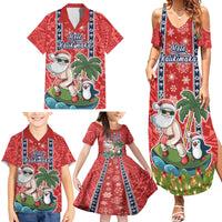 Custom Hawaii Christmas Family Matching Summer Maxi Dress and Hawaiian Shirt The Santa Surfing Hawaii Xmas Style LT03 - Polynesian Pride