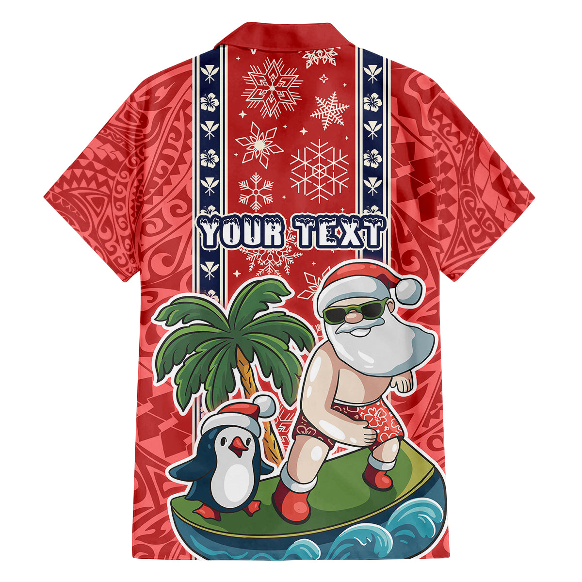 Custom Hawaii Christmas Family Matching Tank Maxi Dress and Hawaiian Shirt The Santa Surfing Hawaii Xmas Style LT03 - Polynesian Pride