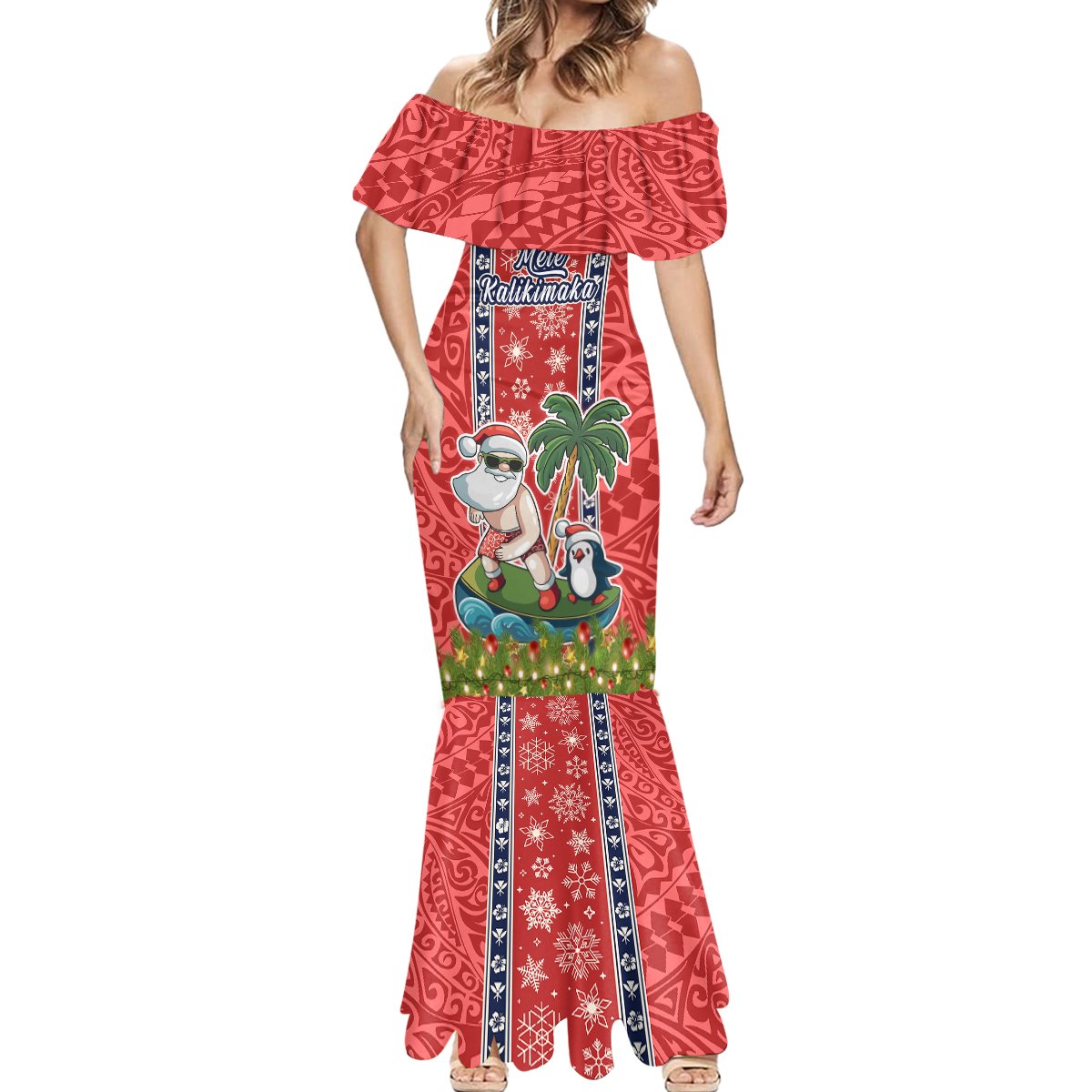 custom-hawaii-christmas-mermaid-dress-the-santa-surfing-hawaii-xmas-style